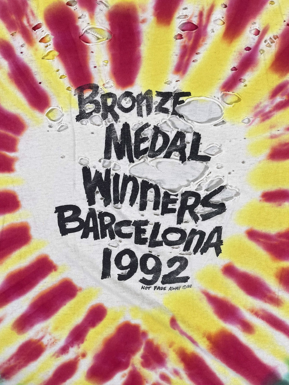 Lithuania Basketball 1992 Skeleton Tie-Dye Tee